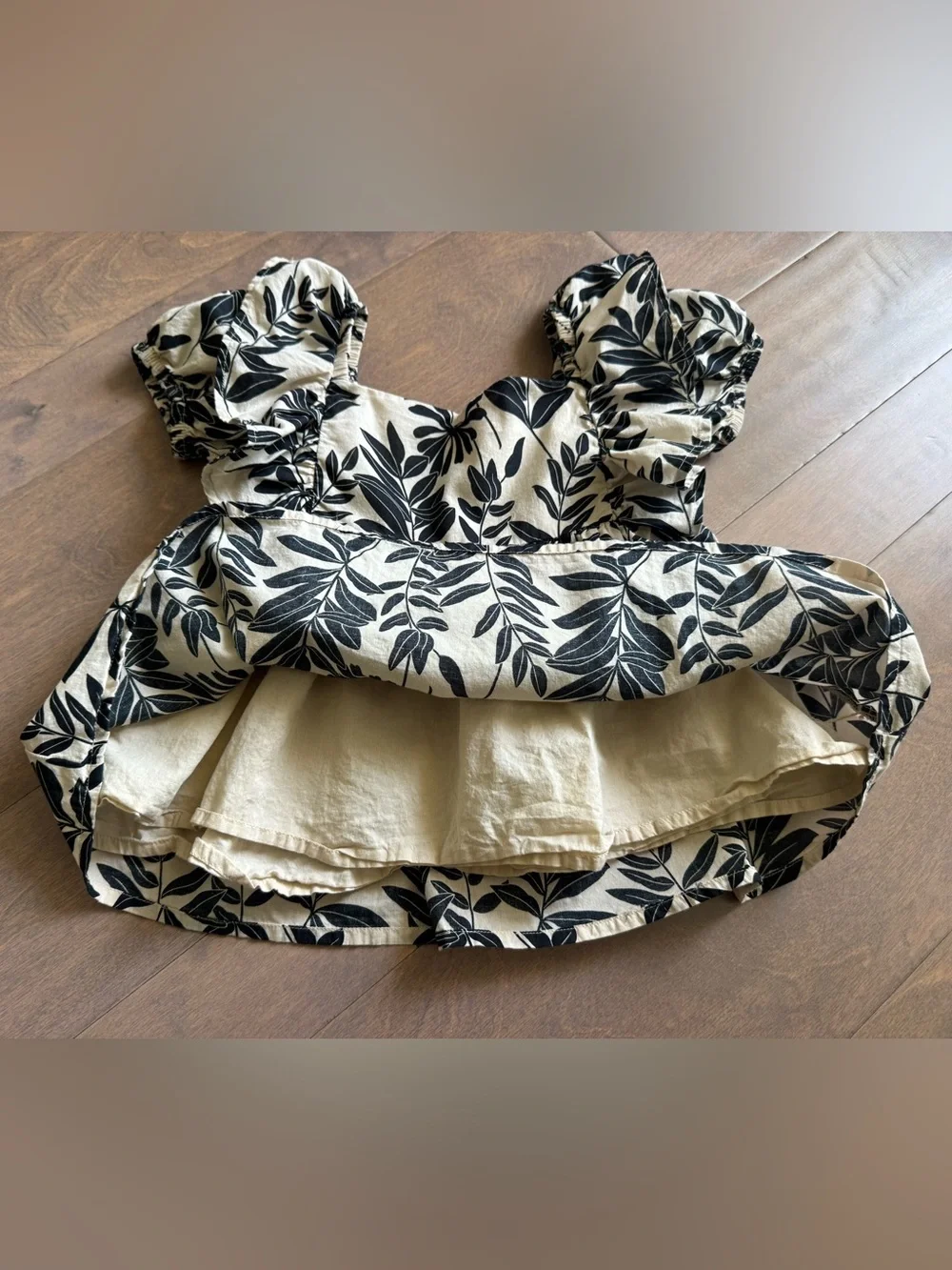 NWOT Janie and Jack Palm Floral Puff Sleeve Top